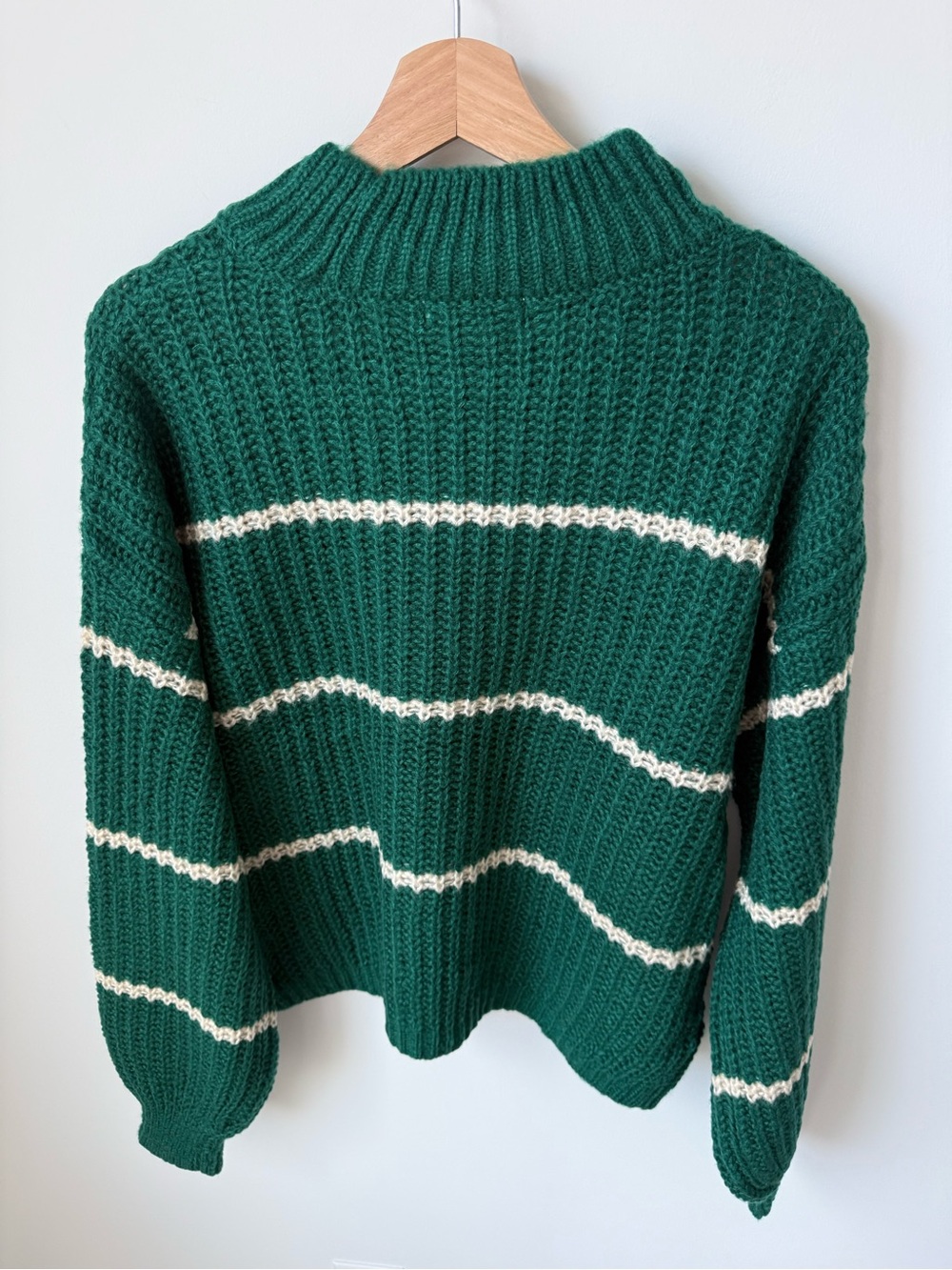 NWT (bag) Zenana Hunter Green Stripe Sweater | S-L - Picture 3 of 6